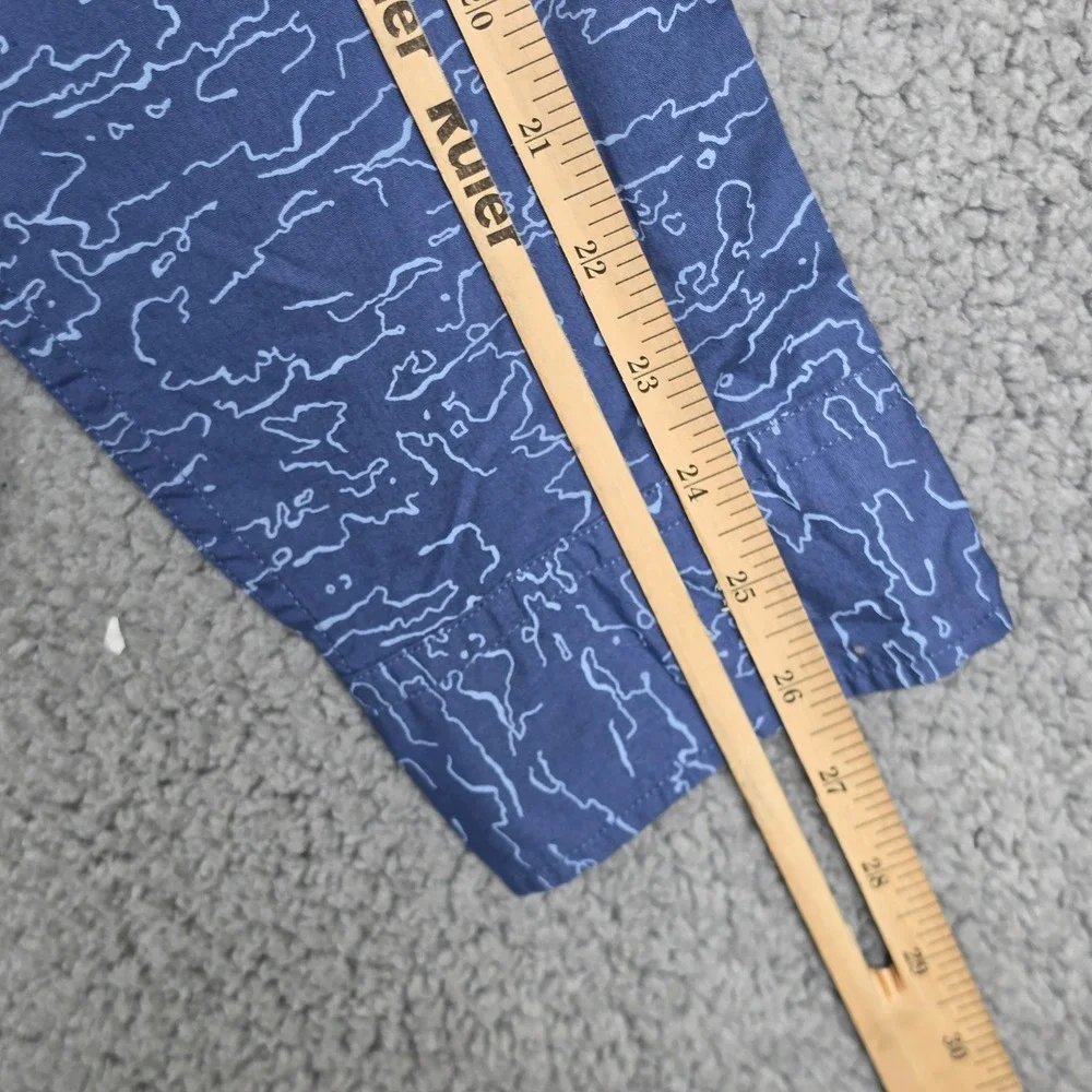 Banana Republic Shirt Mens Size XL Blue Cloud All Over Print Slim Fit Custom 078
